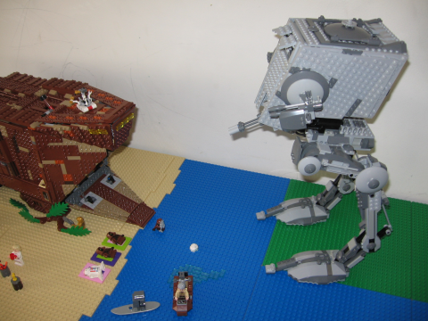 Imperial AT-ST with Sandcrawler