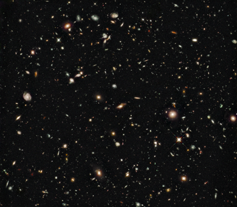 Hubble ultra-deep field image in infrared light.