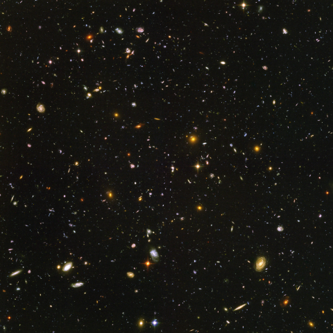 Hubble ultra-deep field image in visible light.
